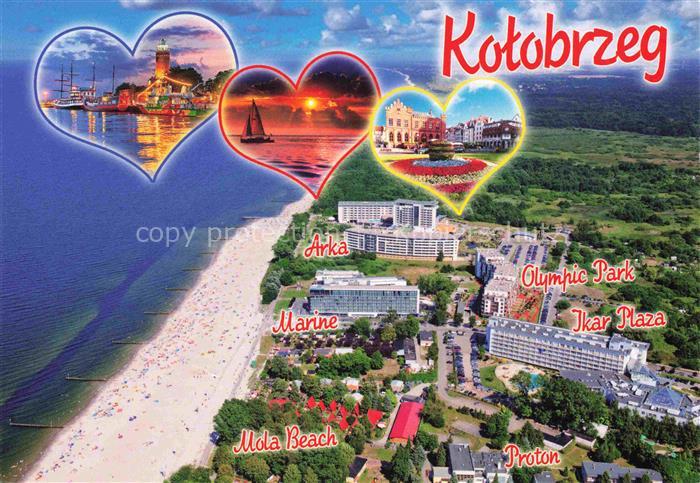 Kolberg Ostseebad KOLOBRZEG PL Fliegeraufnahme Ostsee Strand Leuchtturm Hotel-A