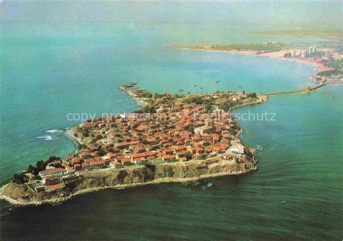 Nessebar Nessebyr Nessebre BG Luftbild Halbinsel Altstadt Schwarzes-Meer Rote-Da