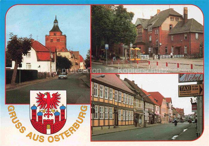 Osterburg Altmark Sachsen-Anhalt Poststrasse Bahnhof Strasse-des-Friedens Kircht