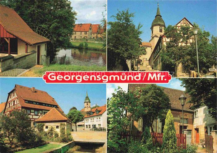 Georgensgmuend Roth Bayern Wasserrad St-Georgskirche Marktplatz Fachwerkhaus Syn