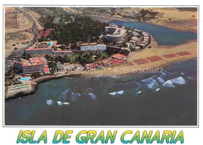 Maspalomas Gran Canaria ES Strand Playa Hotels Tourismus Luftbild Meer Duenen Ku