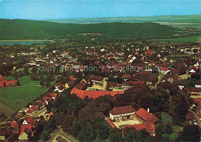 Vienenburg Luftbild Stadtansicht Burg Daecher Felder Wald Harz