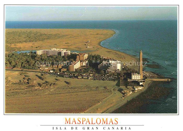 Maspalomas Gran Canaria ES Luftbild Leuchtturm Strand Duenen Hotels Kueste Atlan