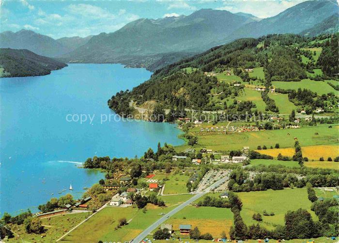 Doebriach Millstaettersee Millstaettersee Fliegeraufnahme Alpenseebad Camping Se