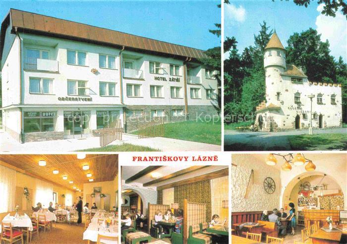 FRANTISKOVY LAZNE Franzensbad Boehmen CZ Hotel-Zatisi Zamecek Restaurant Buffet