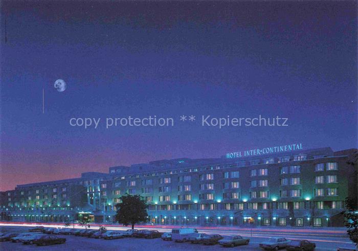 STUTTGART  CITY Hotel-Inter-Continental Neckarstrasse Nachtaufnahme Mondschein H