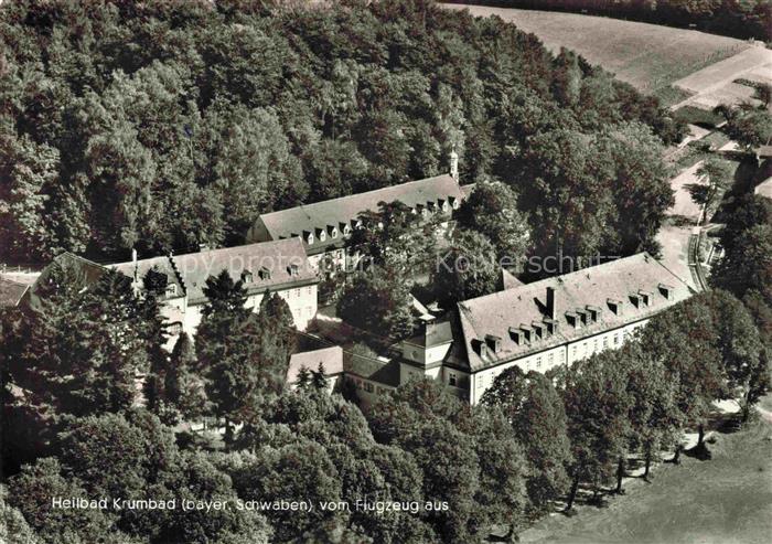 Krumbad Krumbach Guenzburg Bayern Luftbild Klosteranlage Heilbad Kneippbad Miner