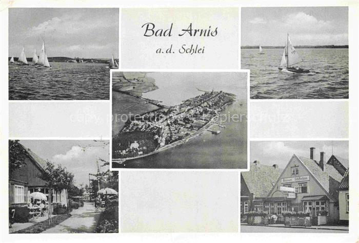 Bad Arnis Schlei Schleswig-Holstein Schlei Segelboote Luftbild Halbinsel Hafen O