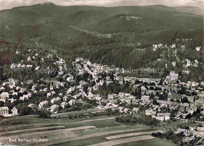 Bad Sachsa Osterode Harz Niedersachsen Luftbild Suedharz Wald Haeuser Felder Tal