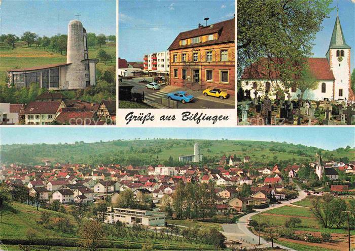 Bilfingen Kaempfelbach Enzkreis BW Dreieinigkeitskirche Rathaus Einkaufszentrum