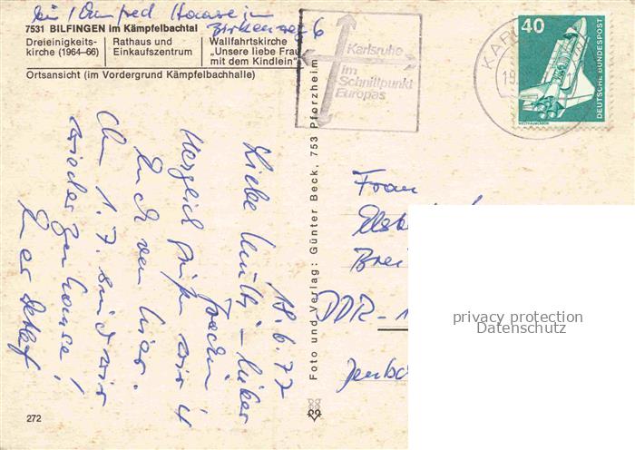 Bilfingen Kaempfelbach Enzkreis BW Dreieinigkeitskirche Rathaus Einkaufszentrum – Bild 2