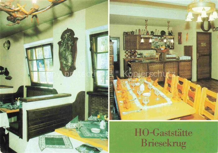 Birkenwerder HO-Gaststaette Briesekrug Gaststube Bar Jagdtrophaee Theke