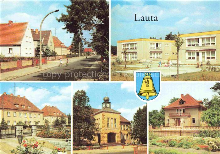 Lauta Hoyerswerda Sachsen Wohnstrasse Schule Rathaus Wohnhaeuser Wappen Strassen