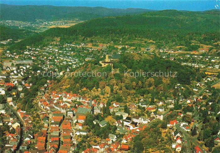 Biedenkopf Lahn Hessen Schloss Zentrum Altstadt Lahn Fliegeraufnahme Kirche Wald