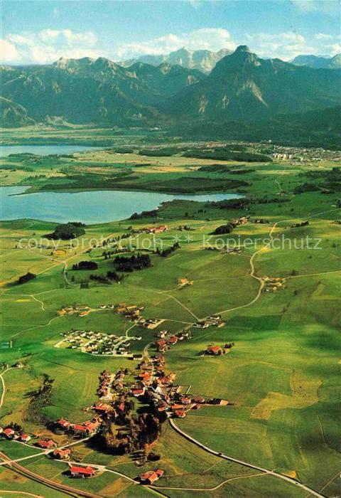Hopferau Ostallgaeu Bayern Tegelberg Straussberg Zugspitze Saeuling Forggensee A