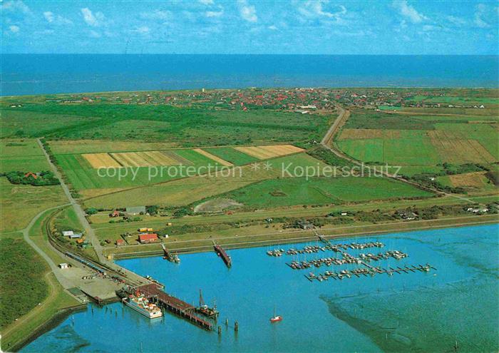 LANGEOOG Nordseebad Anleger MS-Langeoog Inselbahn Yachthafen Nordsee Luftbild Fe
