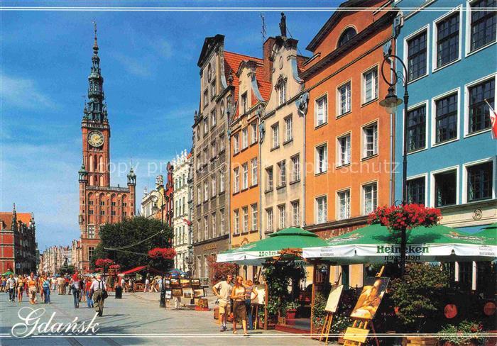 GDANSK Danzig PL Langer-Markt Rathaus-Turm Rathausturm Altstadt Giebelhaeuser Ca