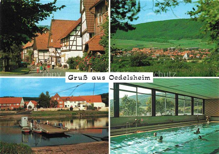 Oedelsheim oedelsheim Oberweser Hessen Fachwerkhaus Dorf Bootsanleger Hallenbad