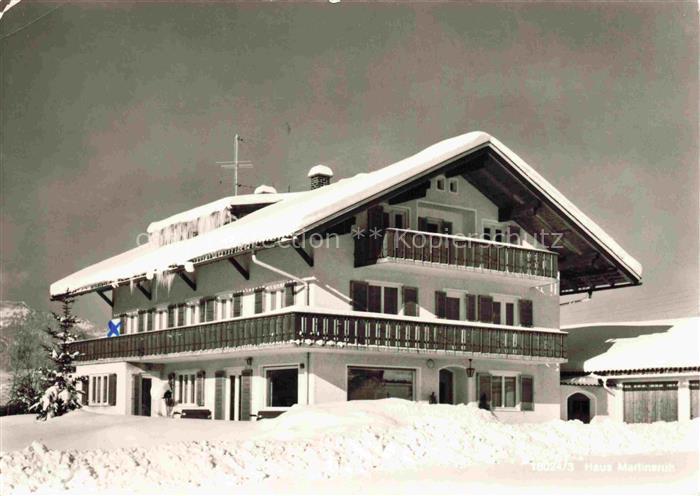 Altstaedten Allgaeu Sonthofen Bayern Haus-Martinsruh Fremdenheim Balkon Schnee W