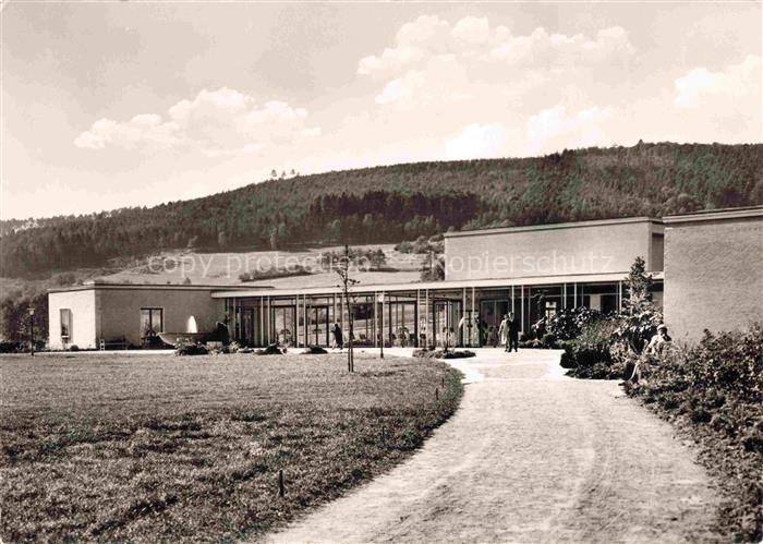 Bad Soden-Salmuenster Hessen Kurmittelhaus Kurbau Glasfassade Kurpark Kiesweg Hu