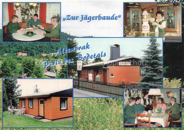 Altenbrak Harz Zur-Jaegerbaude Gasthaus Bodetal Bungalow Terrasse Porzellansamml