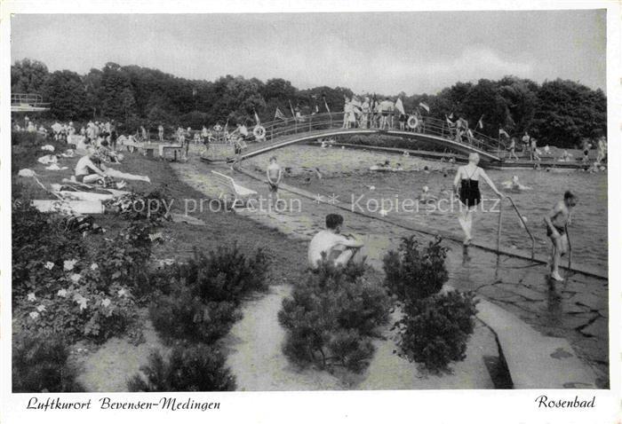 Bad Bevensen UELZEN Niedersachsen Rosenbad Freibad Schwimmbecken Bruecke Badegae