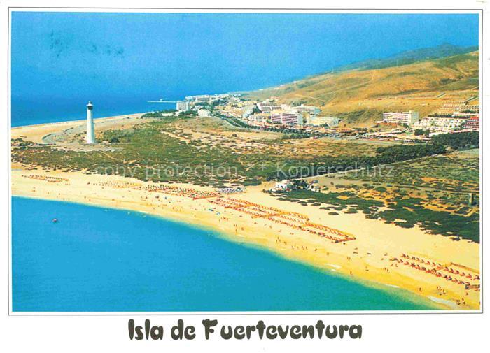 Fuerteventura Playa-de-Jandía Strand Leuchtturm Duenen Hotelsiedlung Atlantik Ba
