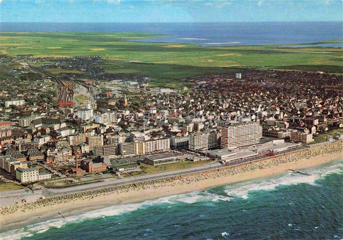 WESTERLAND Sylt Nordseeheilbad Strand Hochhaeuser Kirche Duenen Nordsee Stadtpan