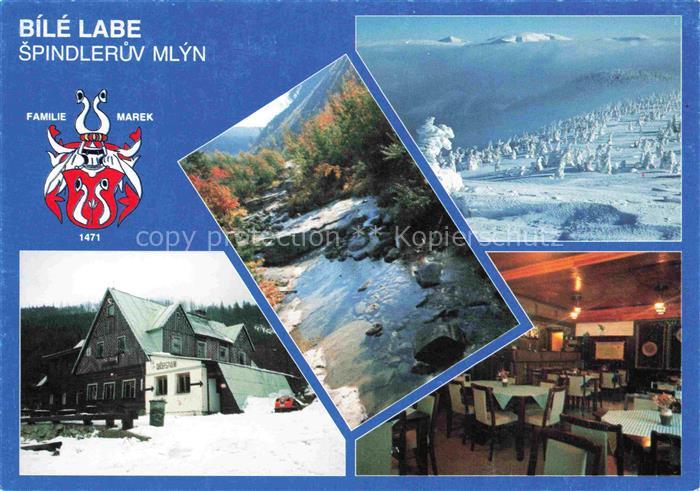 Spindlermuehle Spindleruv Mlyn CZ Bergbaude Bílé-Labe Weisse-Elbe Bach Winterlan
