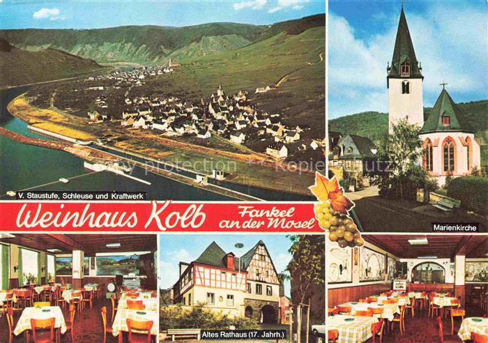 Fankel Bruttig Mosel Rheinland-Pfalz Weinhaus-Kolb Mosel Staustufe Schleuse Mari