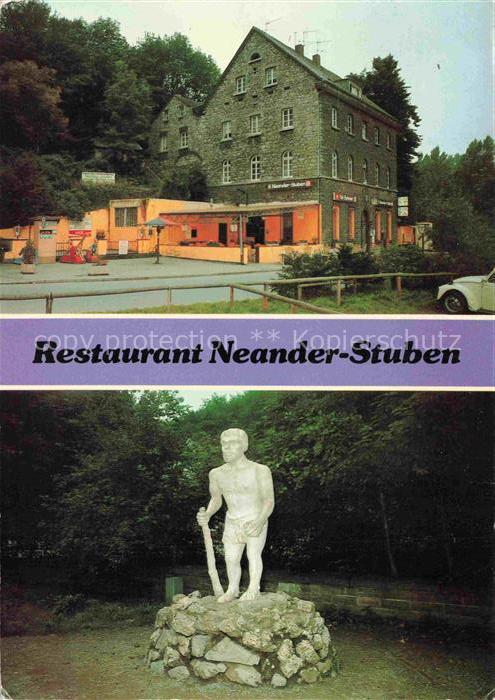 Neandertal Mettmann NRW Restaurant Neander-Stuben Neandertaler-Statue Skulptur W