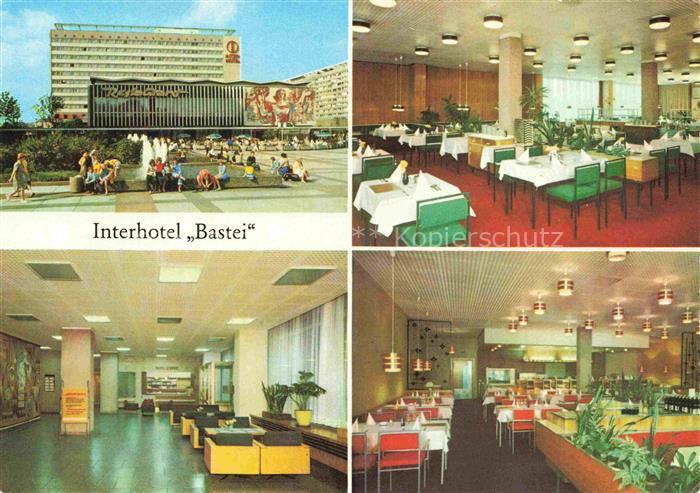 DRESDEN Elbe Interhotel-Bastei Restaurant Empfang Grill-Restaurant Hochhaus Auss