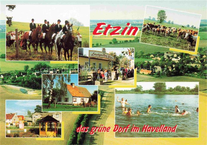 Etzin Havelland Brandenburg Reitergruppe Rinderherde Landgasthof Siedlungshaus D