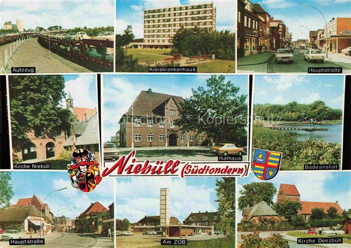 Niebuell Nordfriesland Schleswig-Holstein Suedtondern Autozug Rathaus Kirche-Nie