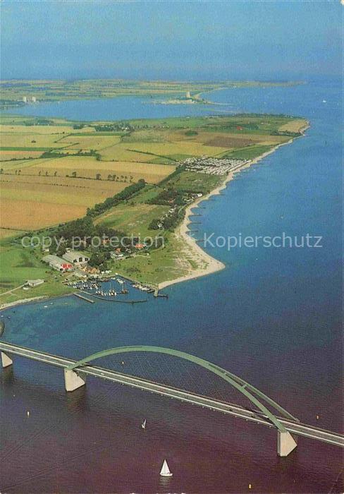 Fehmarnsund Schleswig-Holstein Fehmarnsund-Bruecke Luftbild Meer Hafen Burgtiefe