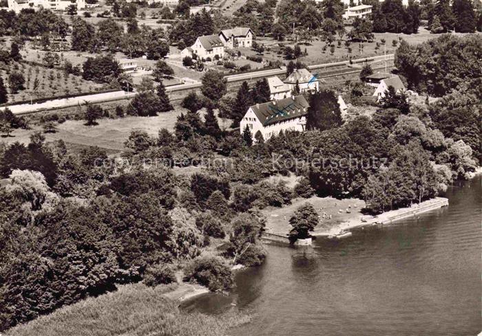 FRIEDRICHSHAFEN Bodensee BW Gustav-Werner-Stift Bodensee Luftbild Ufer Badesteg