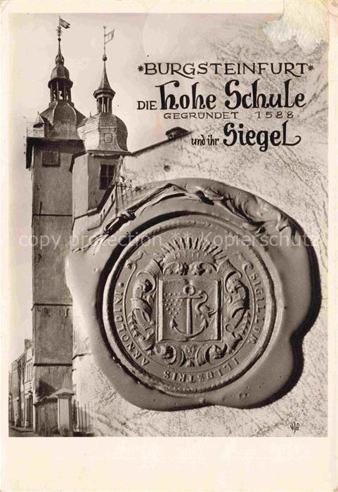 Burgsteinfurt Steinfurt NRW Hohe-Schule Siegel Kirchturm Wachssiegel Wappen Akad