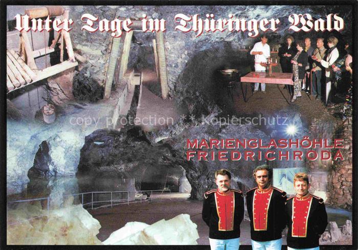 Friedrichroda Thueringen Marienglashoehle Hoehle Bergwerk Bergmannsuniform Fuehr