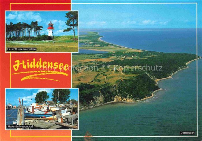 Insel Hiddensee Leuchtturm Gellen Neuendorf Hafen Dornbusch Ostsee Fliegeraufnah
