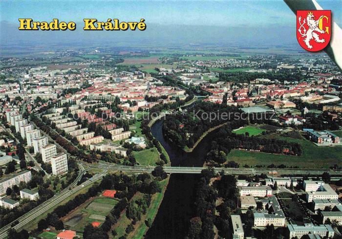 Koeniggraetz HRADEC KRALOVE CZ Stadtansicht Labe Orlice Fluss Bruecke Wohnbloeck