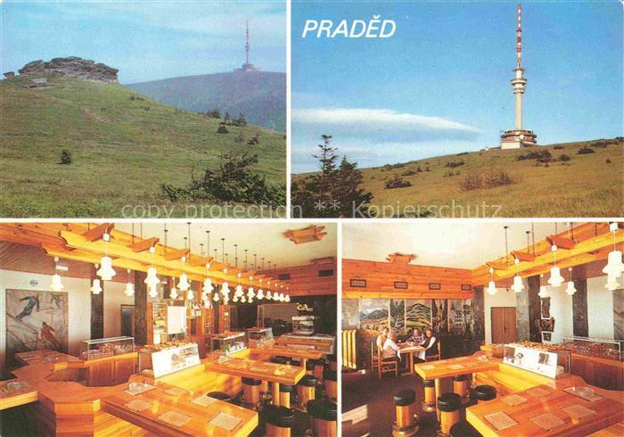 Praded 1492m Jeseniky Jesenik Freiwaldau CZ Praděd Sendeturm Bergrestaurant Gipf