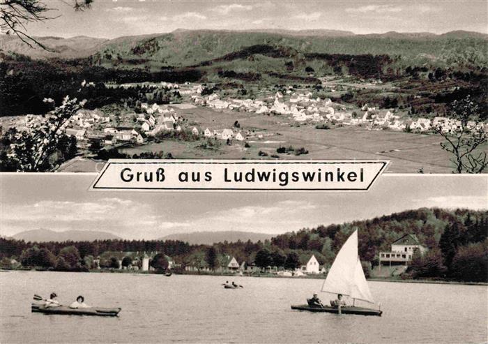 Ludwigswinkel Rheinland-Pfalz Pfaelzerwald Panorama See Segelboot Kanu Erholungs