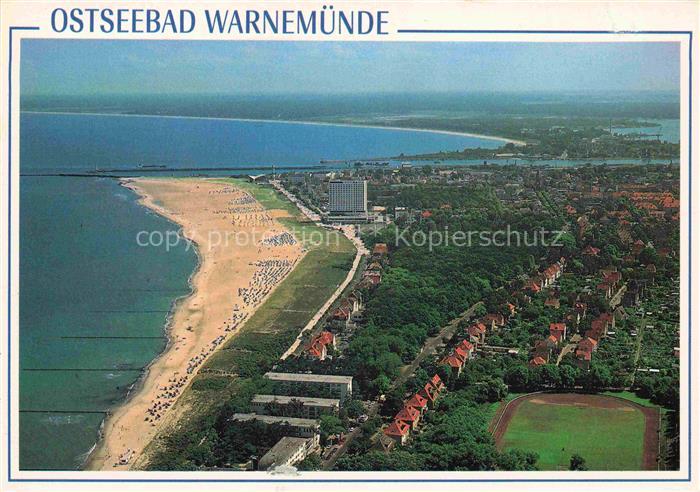 WARNEMueNDE Ostseebad Rostock Strand Ostsee Strandkoerbe Luftbild Hochhaus Wohnh