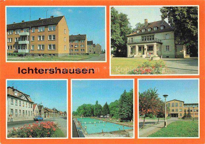 Ichtershausen Thueringen Wohnblock Rathaus Karl-Liebknecht-Strasse Ernst-Thaelma