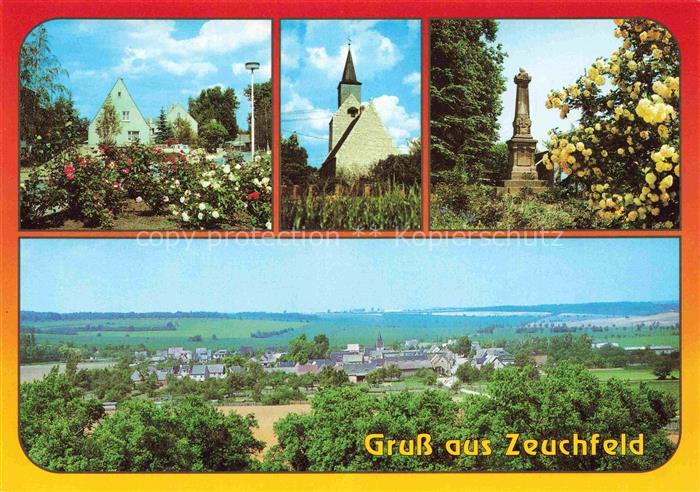Zeuchfeld Sachsen-Anhalt Kirche Denkmal Rosen Dorfansicht Felder Haeuser