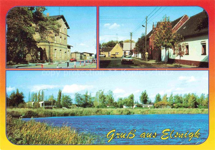 Elsnigk Sachsen-Anhalt Bahnhof Hauptstrasse Bungalowgebiet Teich Baeume