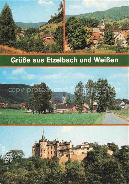 Etzelbach Rudolstadt Uhlstaedt-Kirchhasel Thueringen Dorfansicht Weissenburg Sc