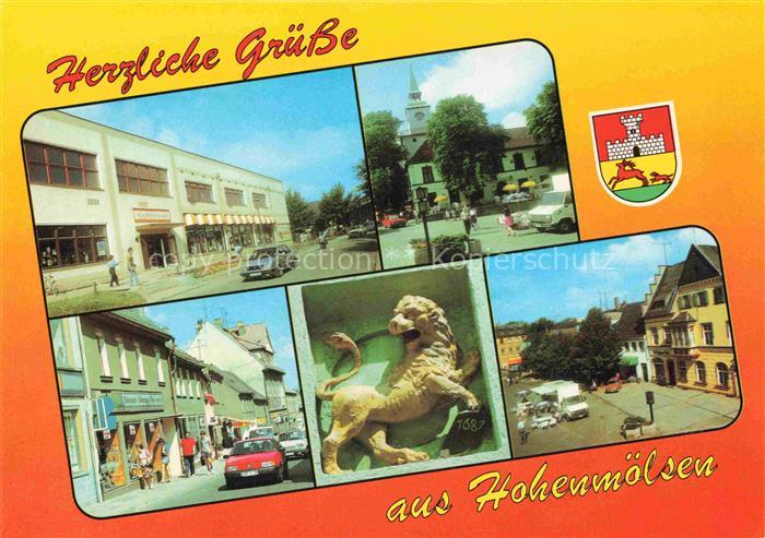 Hohenmoelsen Sachsen-Anhalt Warenhaus Rathaus Friedensstrasse Hauszeichen-am-Mar