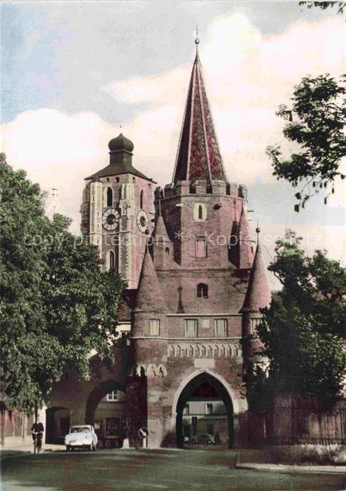 INGOLSTADT  CITY Kreuztor Muenster Stadttor Turm gotisch Donau Schloesselstrasse