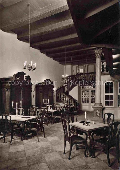 LueBECK  CITY Schabbelhaus Diete Gastraum Treppe Kerzen Kronleuchter Holzbalkend